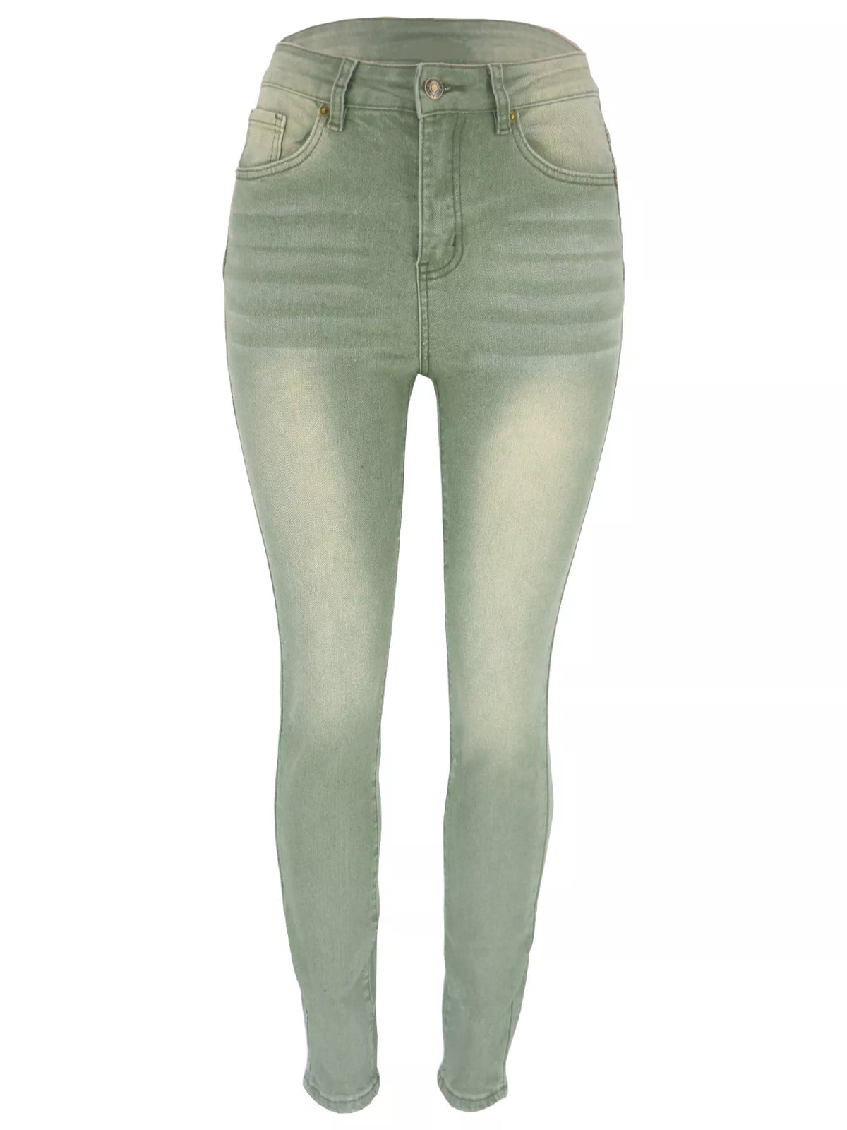 High-waisted slim-fit jeans