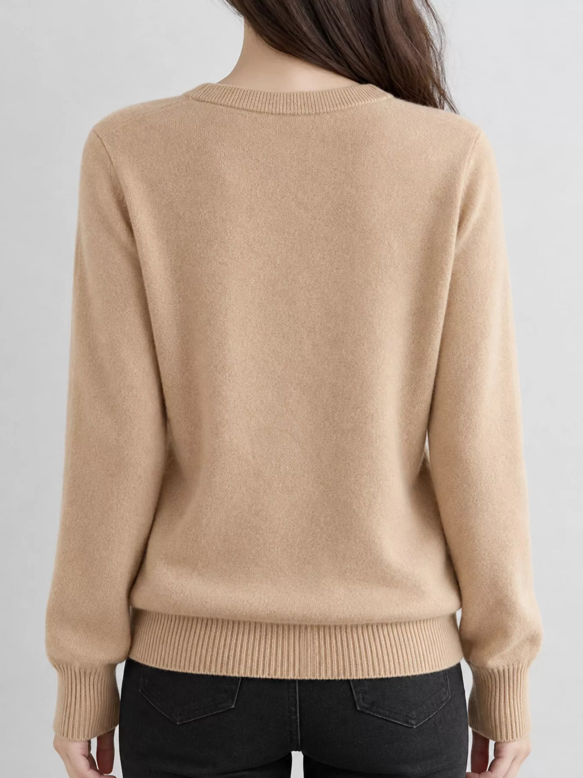 Button-down cardigan, tan back