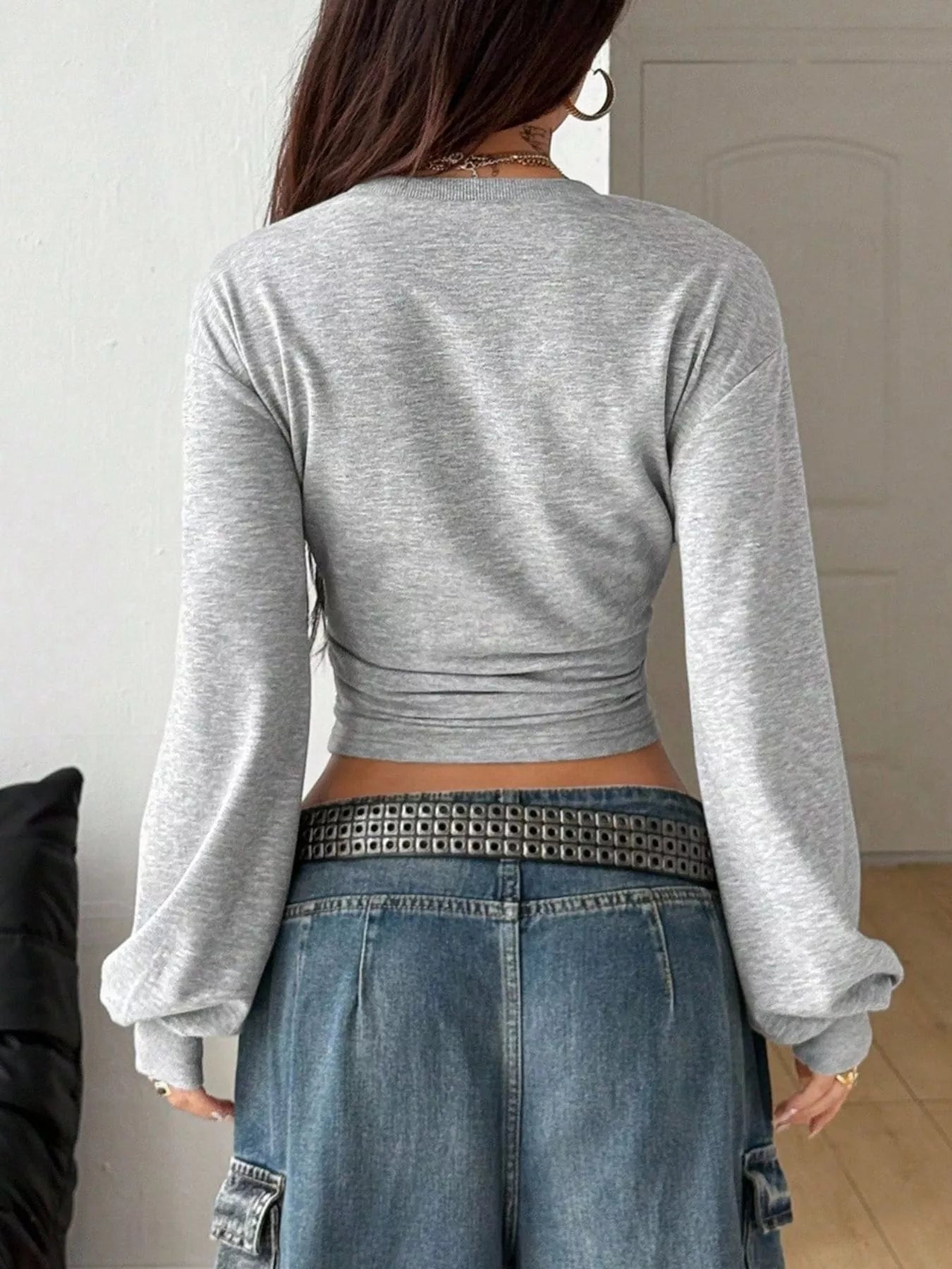 Trendsi Long Sleeve Cropped T-Shirt -