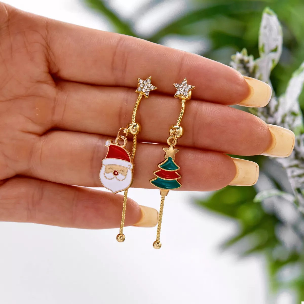 Trendsi Christmas Santa Asymmetrical Drop Earrings -