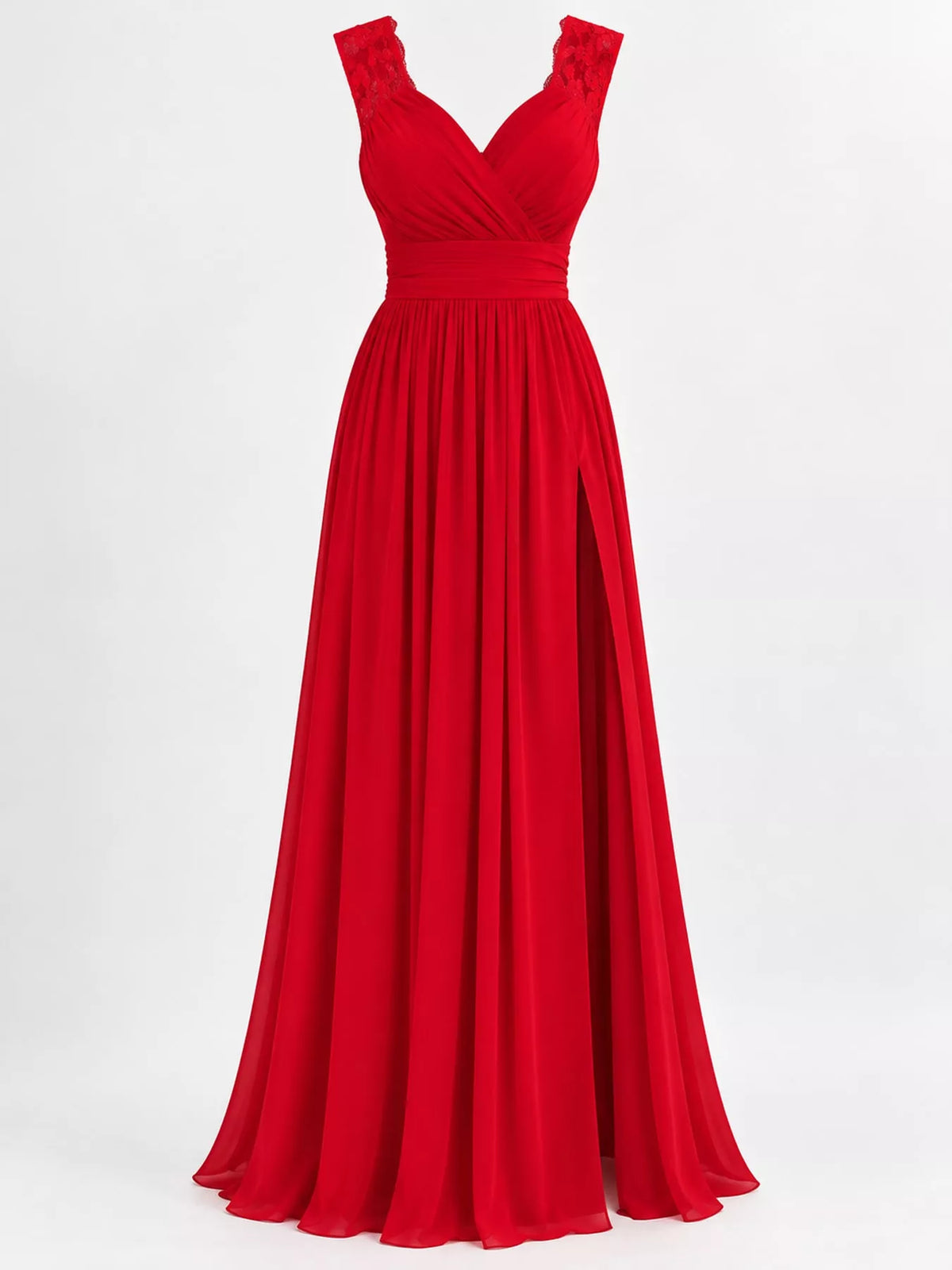 Slit Lace Sleeveless Maxi Dress — garment front