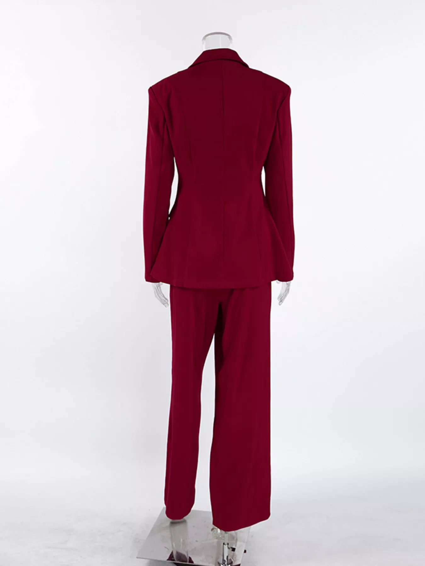 Trendsi Single-Breasted Blazer and Wide-Leg Pants Set - Outerwear