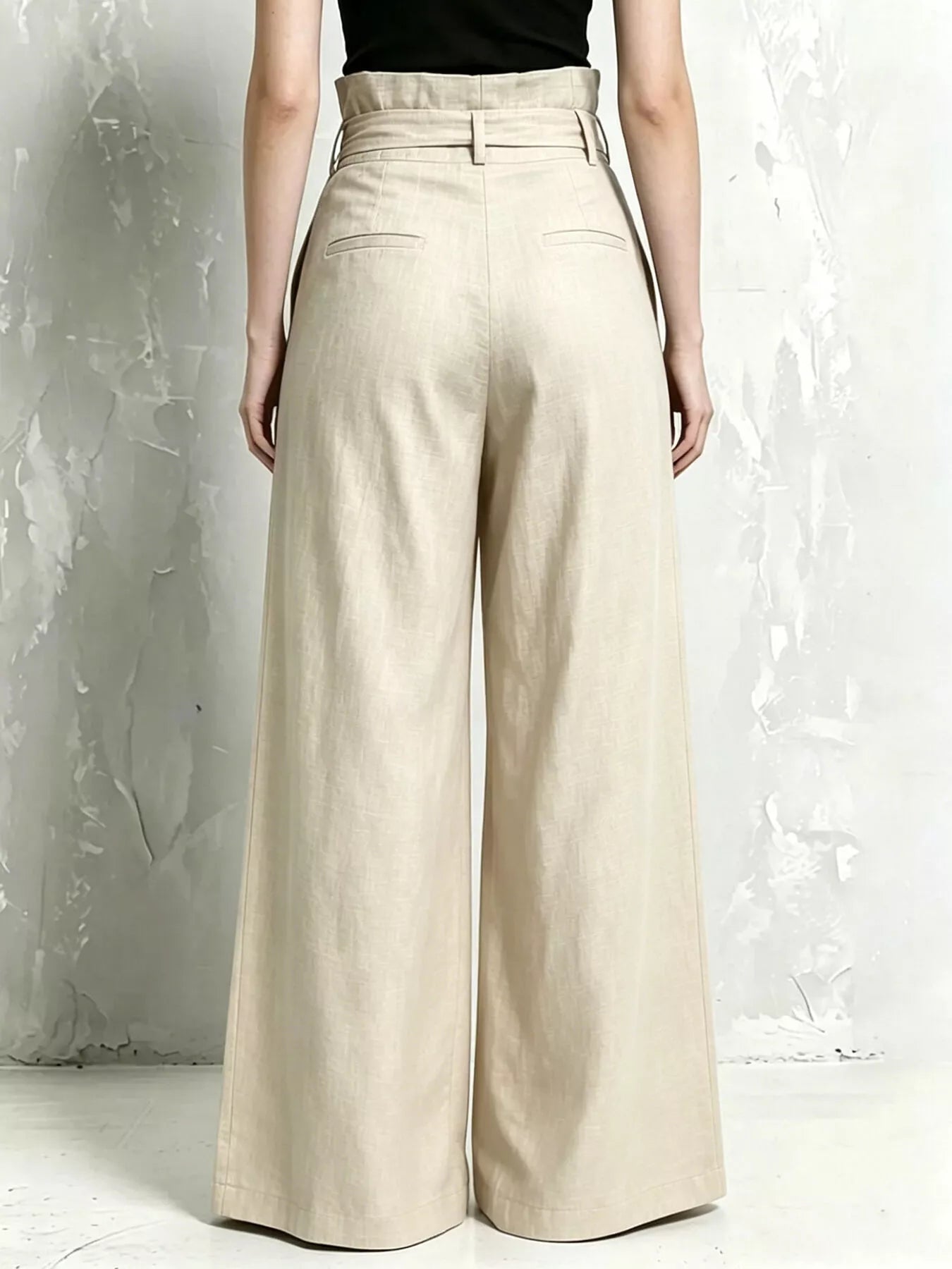Trendsi Full Size Wide-Leg Paperbag Waist Pants Plus Size -