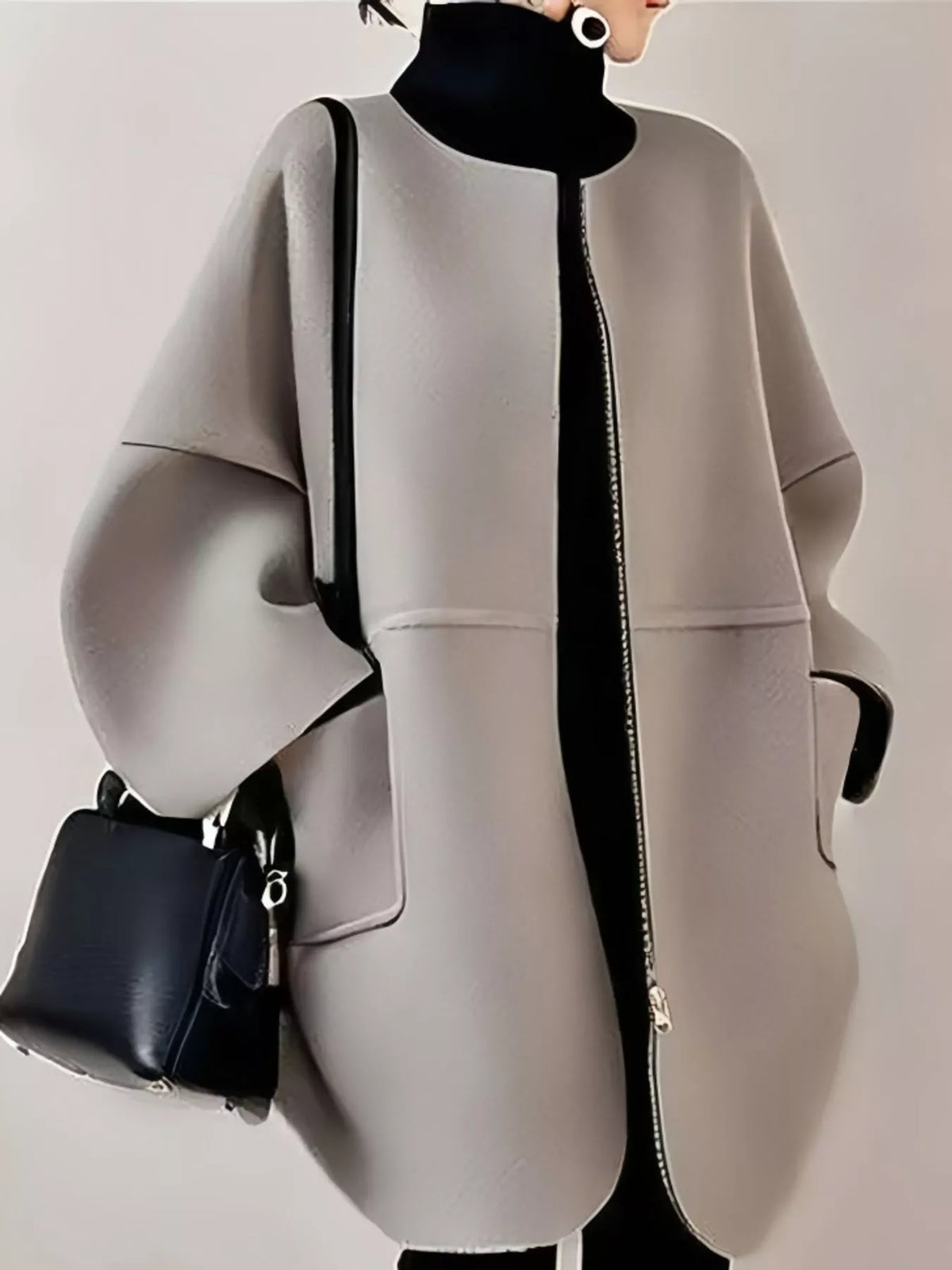 Silver oversized scuba-style coat