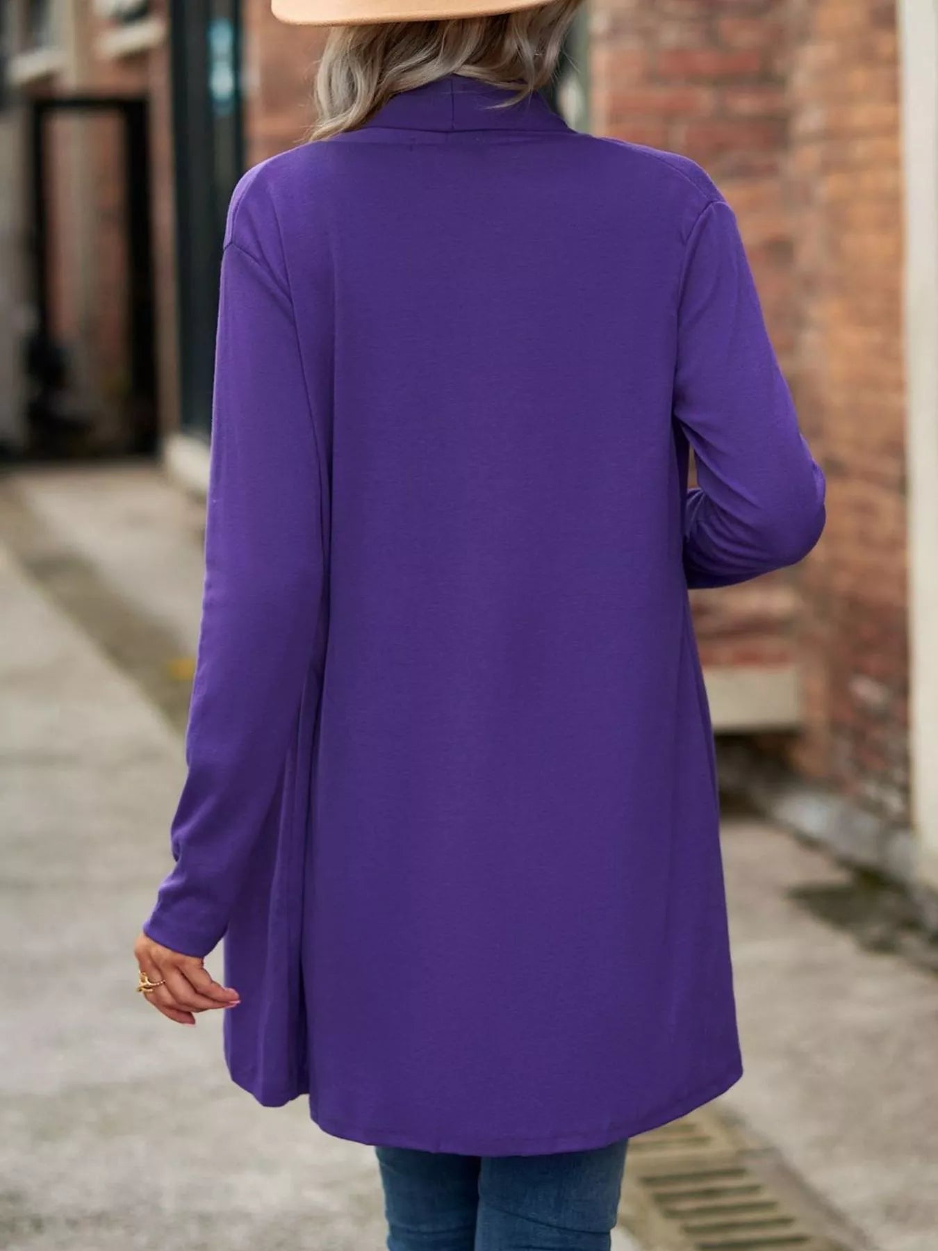 Trendsi Open-Front Dropped Shoulder Cardigan -