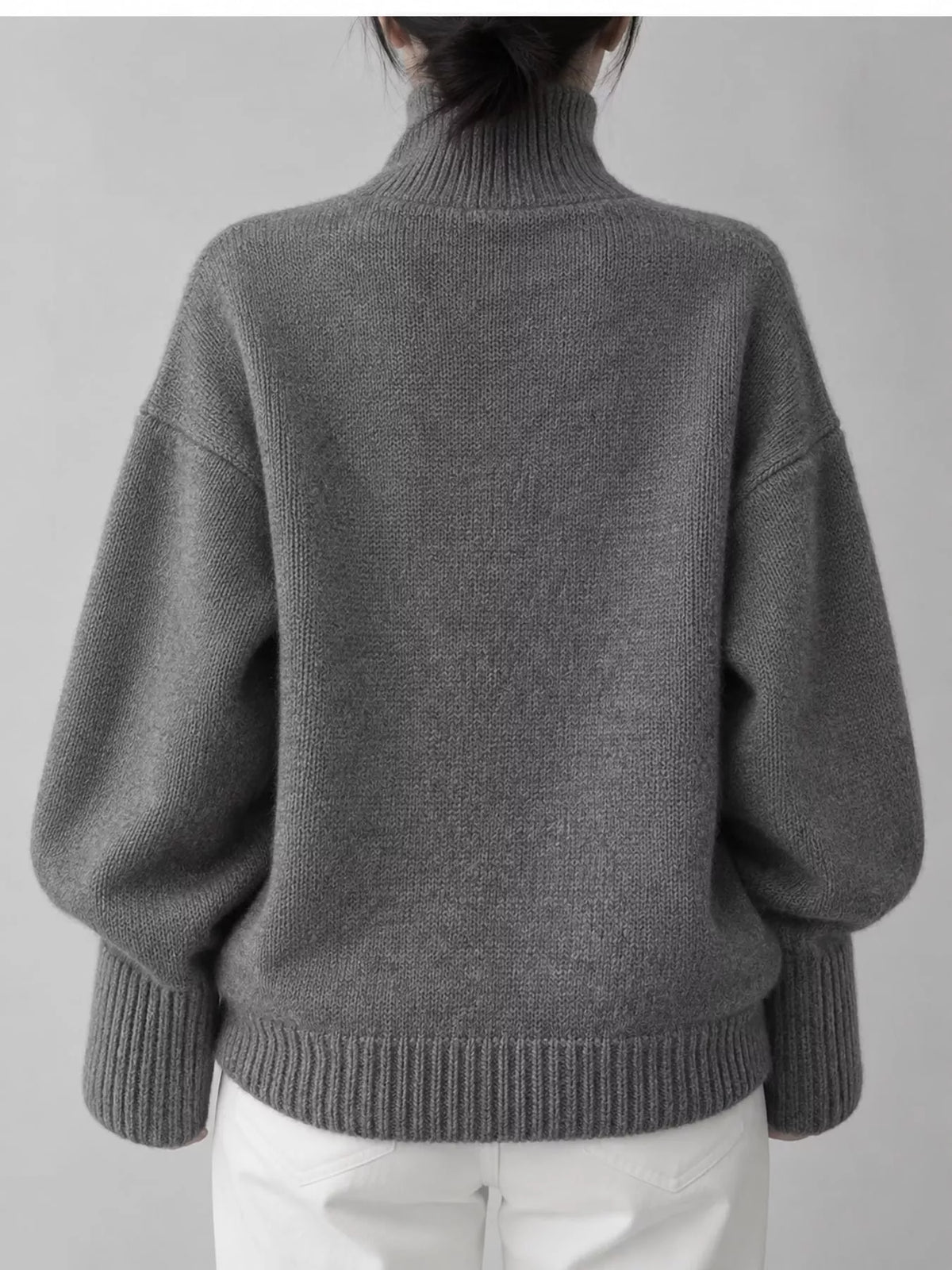 Turtleneck sweater, dark gray back