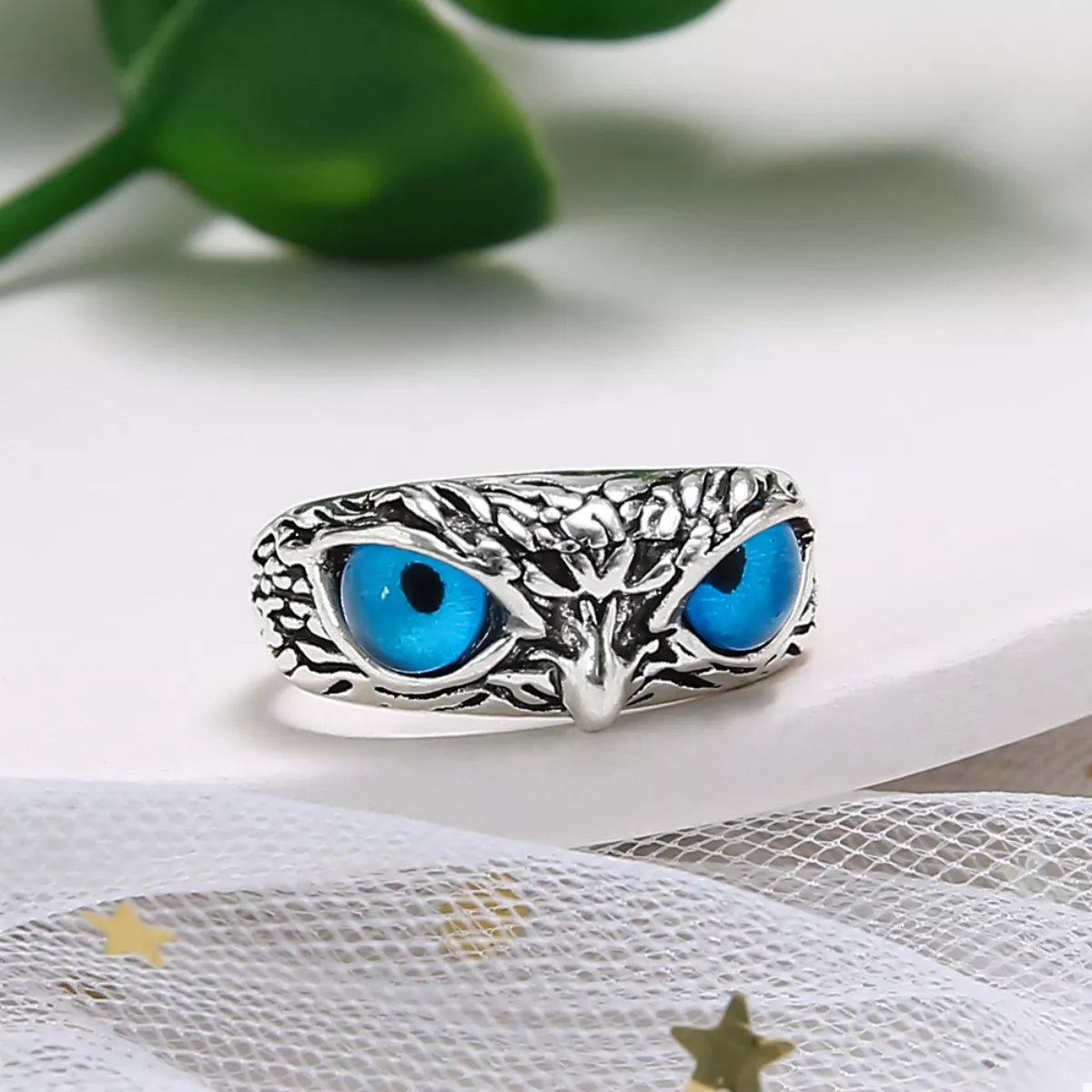 Trendsi Alloy Owl Eyes Ring -