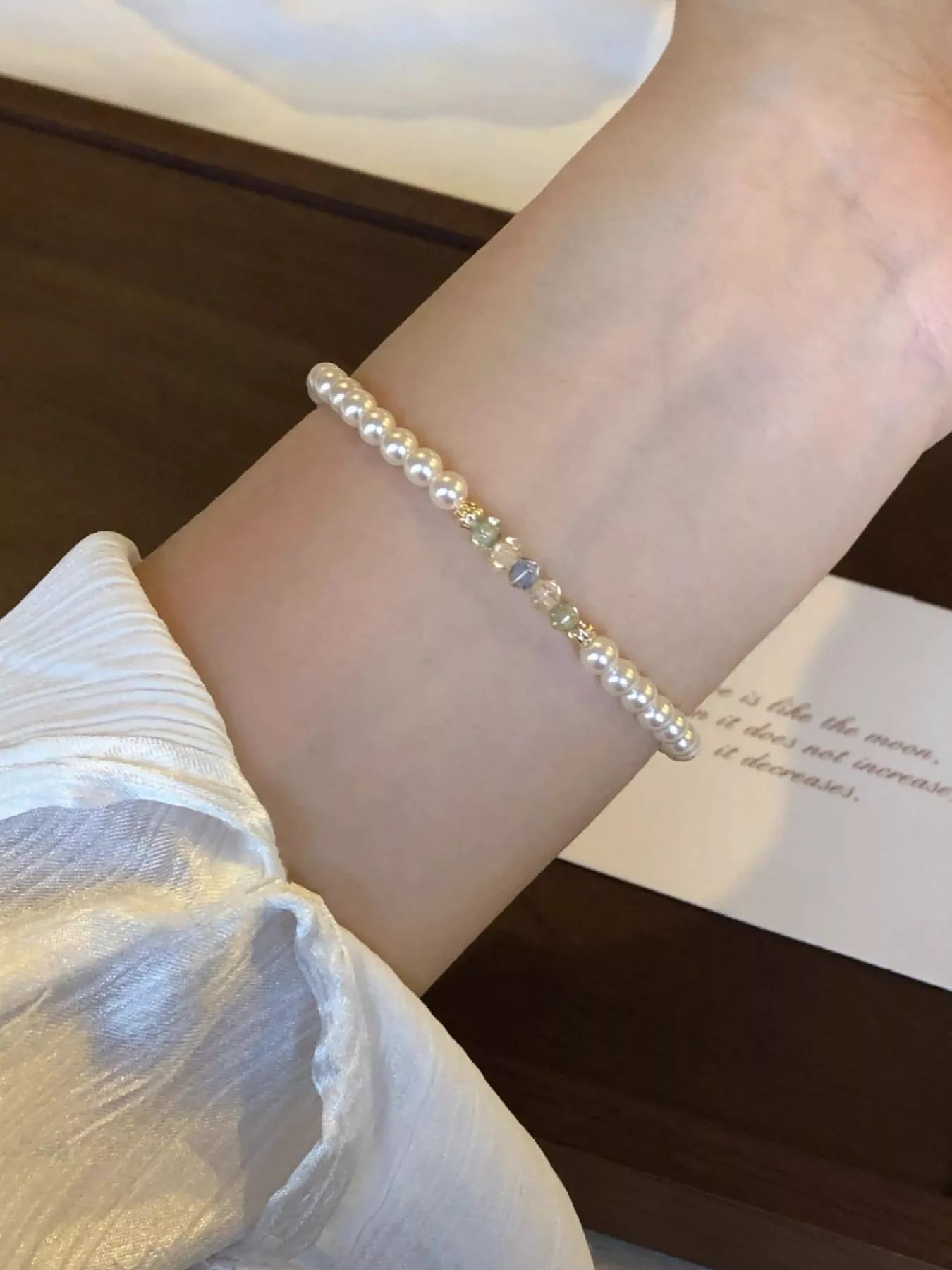 Women's 18K Gold-Plated Synthetic Pearl Crystal Bracelet