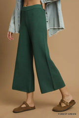 Trendsi Umgee Textured Knit Wide Leg Pants -