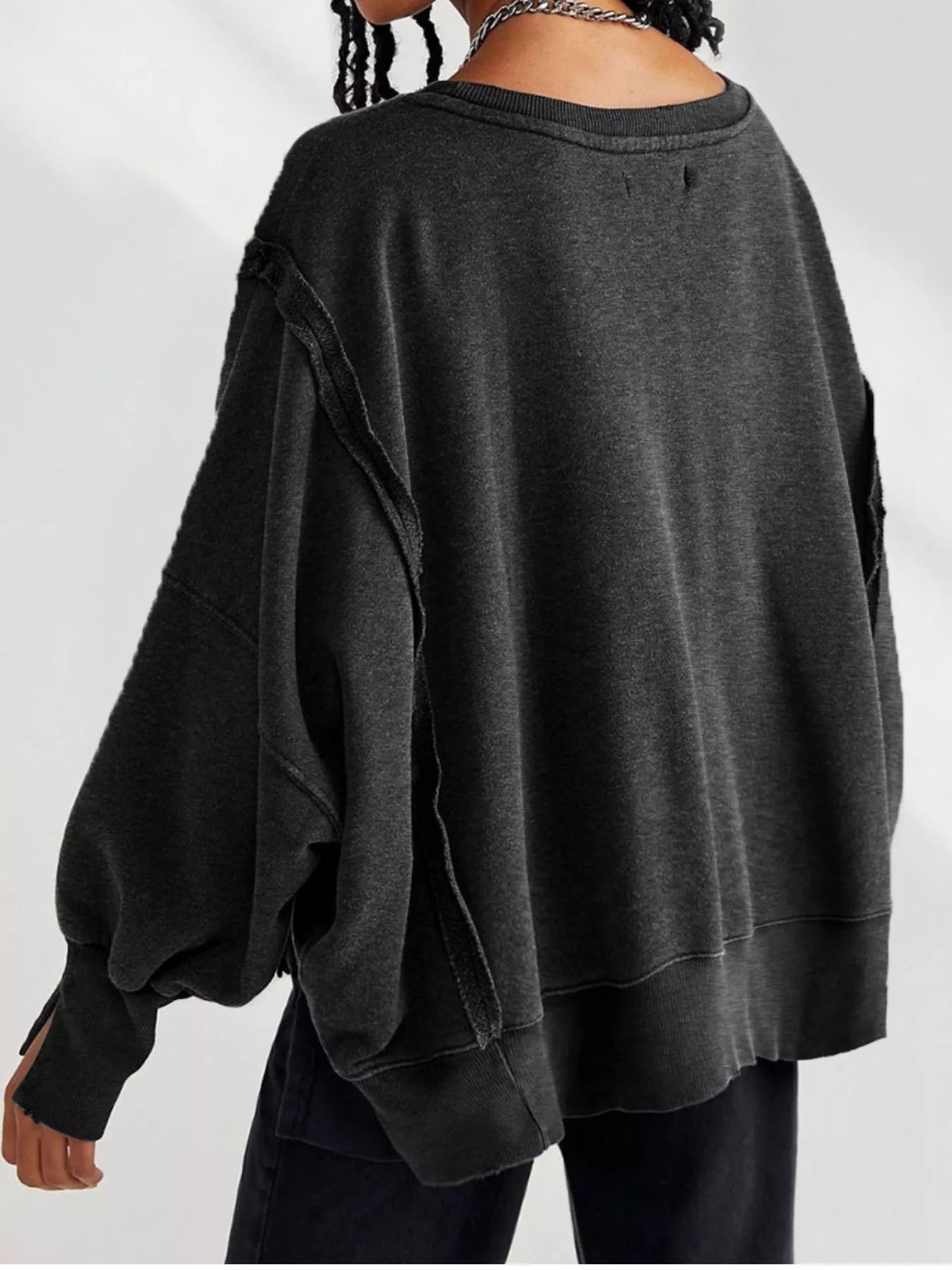 Trendsi Oversized Relaxed Fit Crew Neck Sweatshirt -