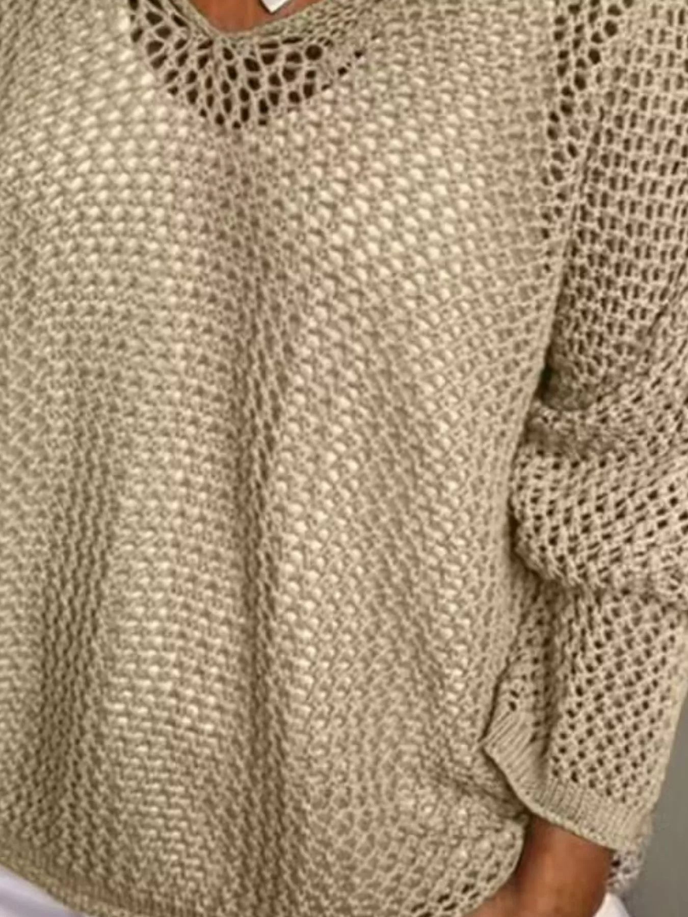 Trendsi Loose Knit Hooded Cover Up -