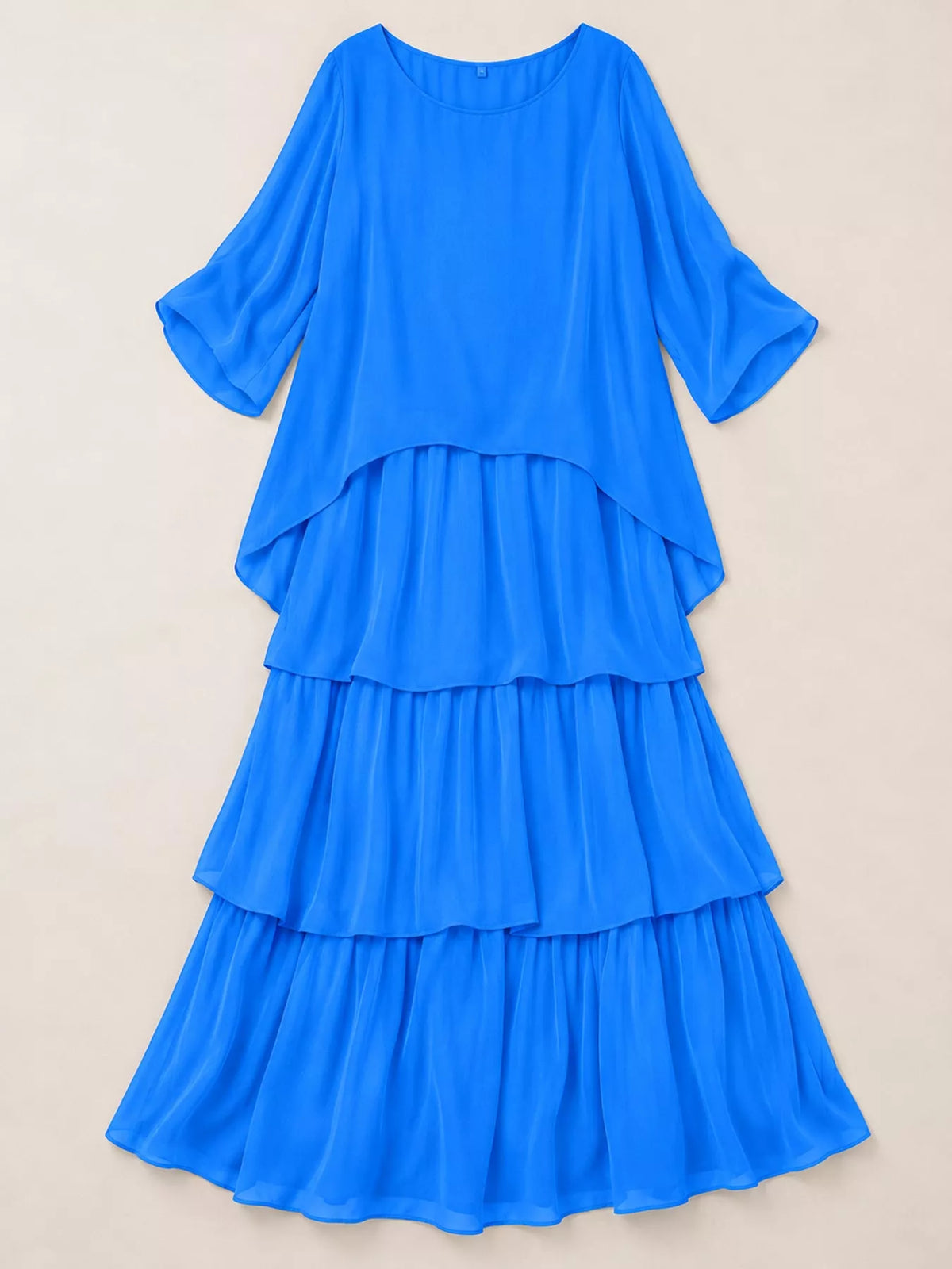 Layered maxi dress, blue hanging front