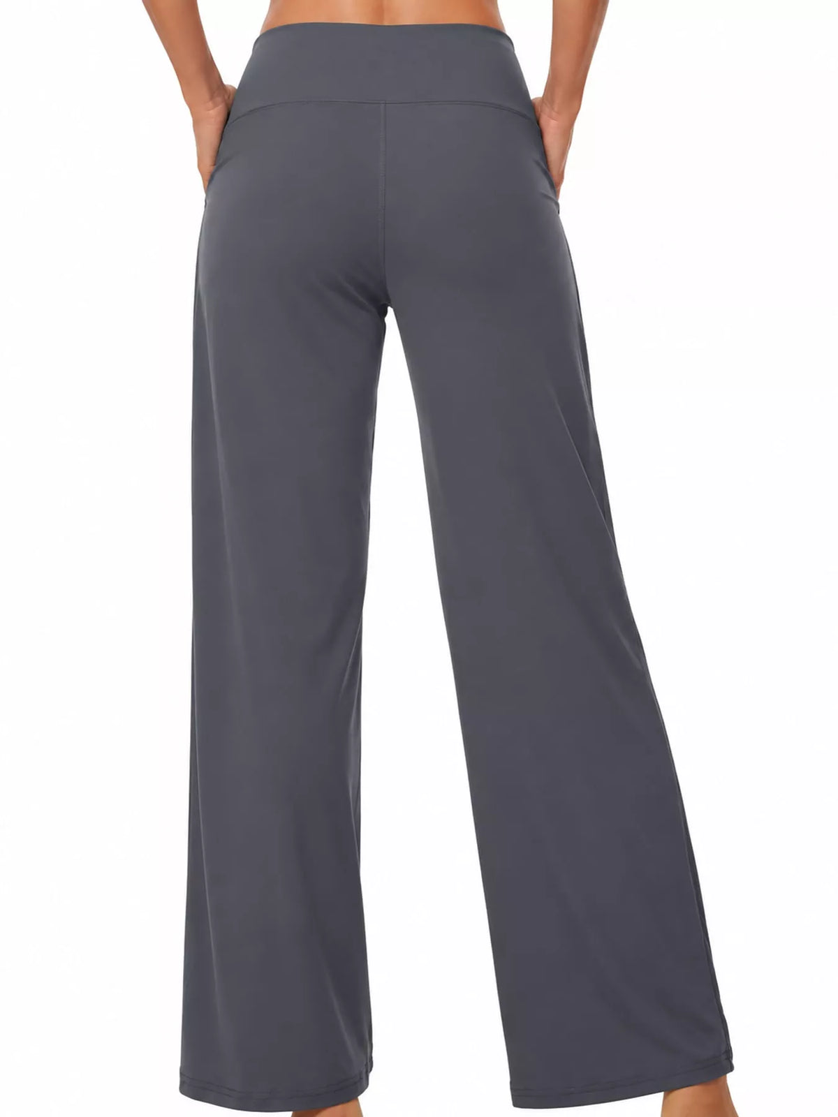 Wide-leg lounge pants, gray back