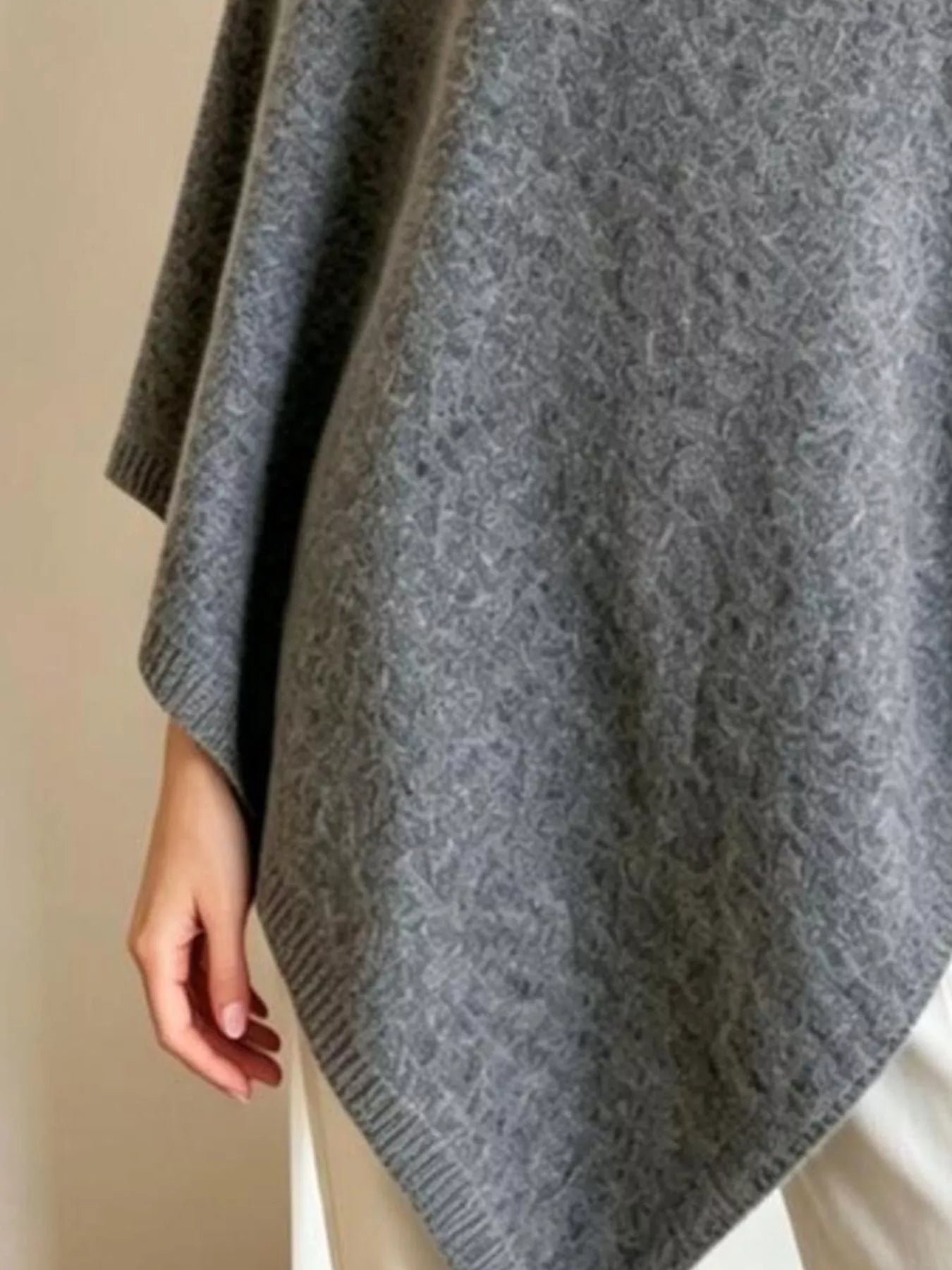 Trendsi Asymmetrical Hem Knit Poncho -