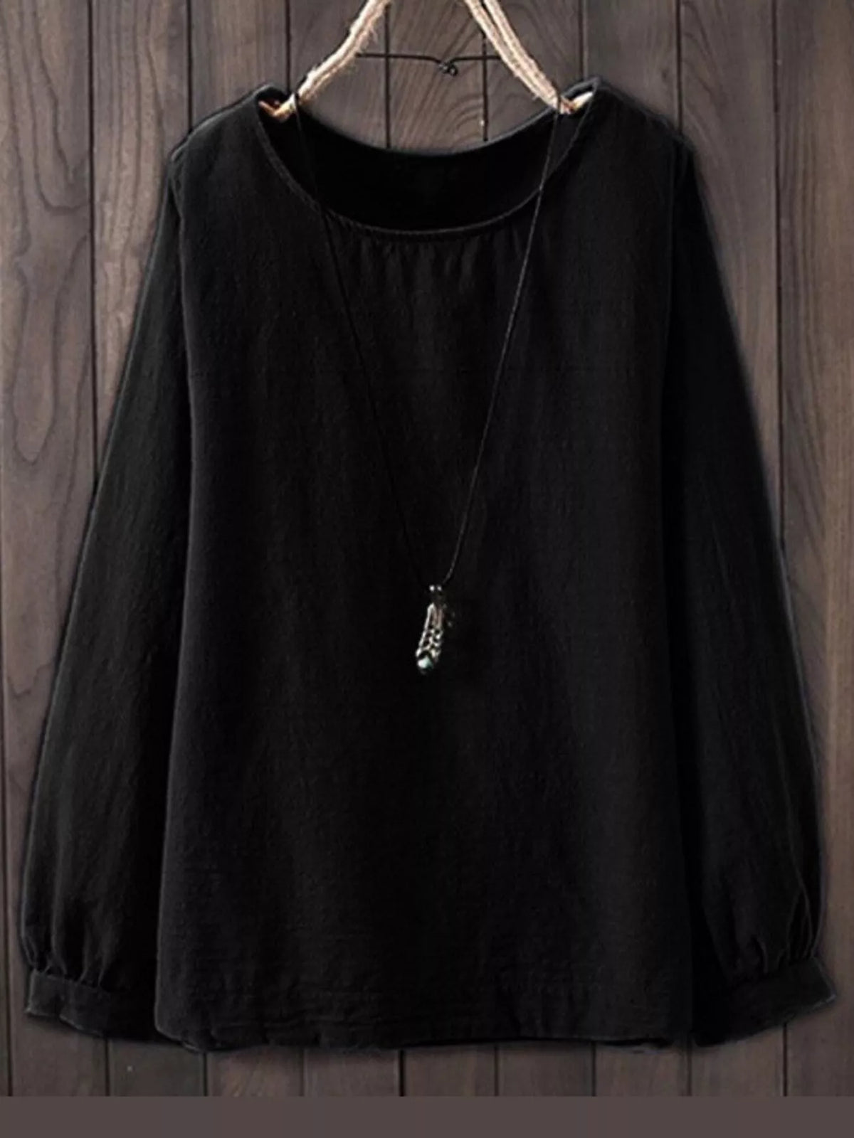 Loose Fit Long Sleeve Blouse — garment front
