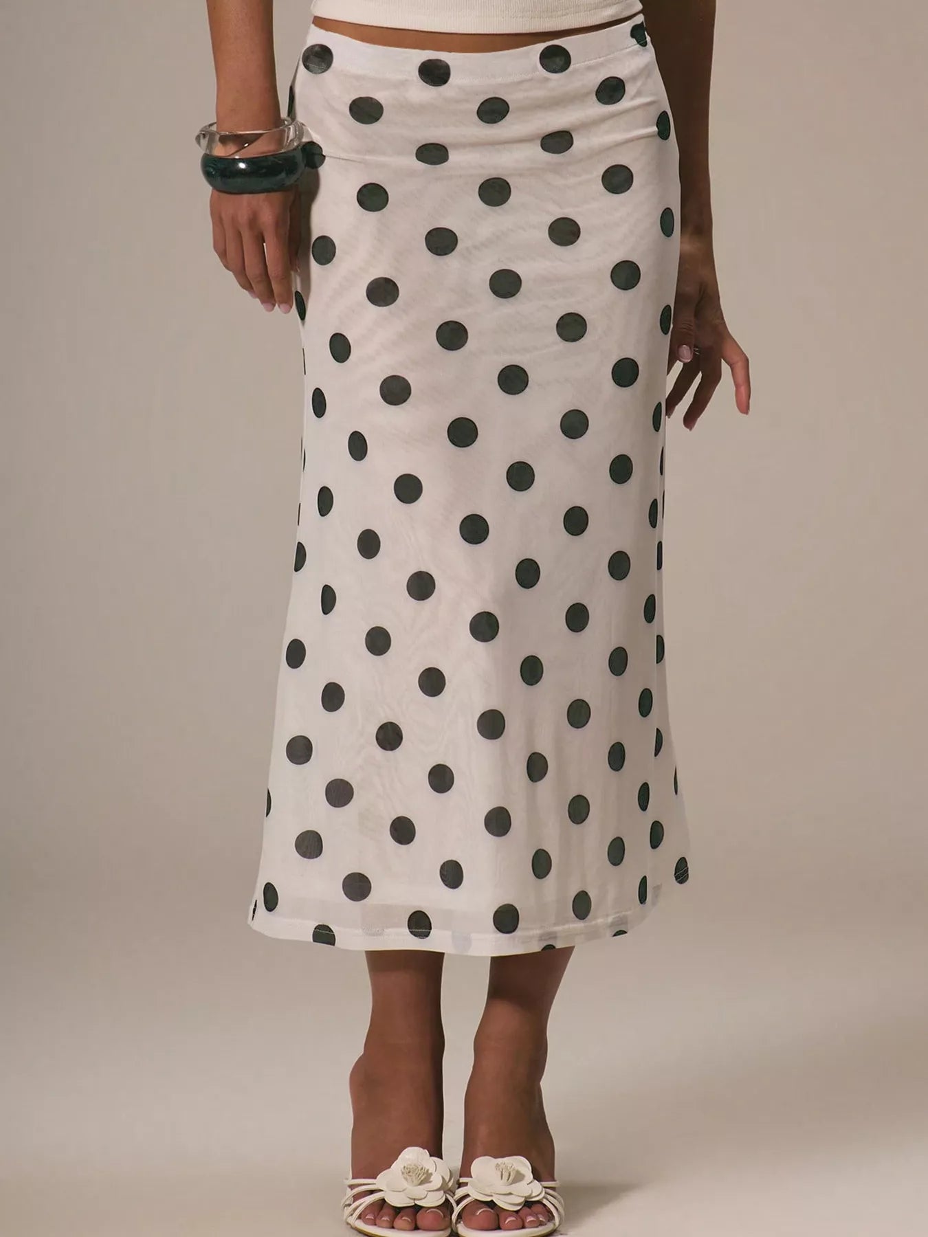 Trendsi Polka Dot Midi Skirt -