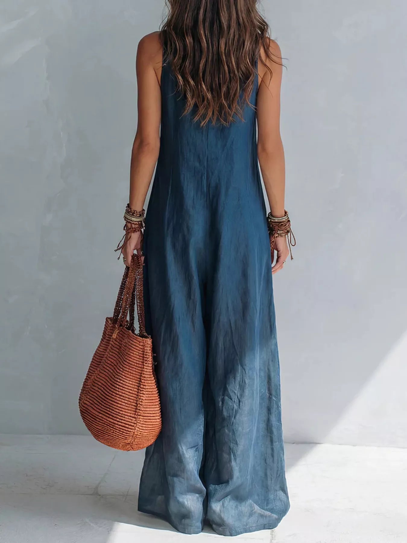Trendsi Full Size V-Neck Sleeveless Wide-Leg Jumpsuit Plus Size -