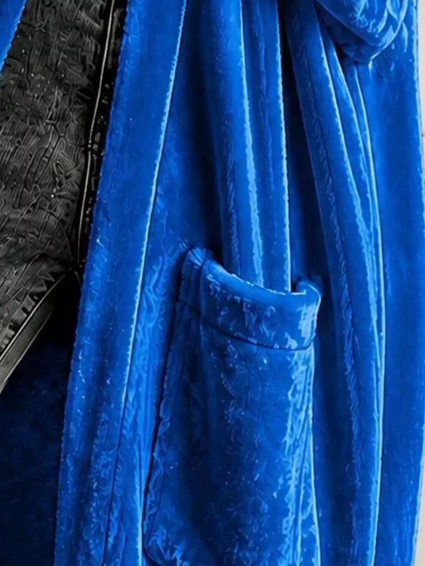 Trendsi Full Size Velvet Open-Front Longline Outerwear Plus Size -