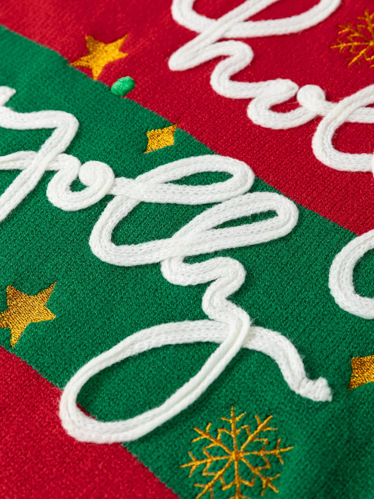 Striped Holly Jolly Sequin Sweater — construction details