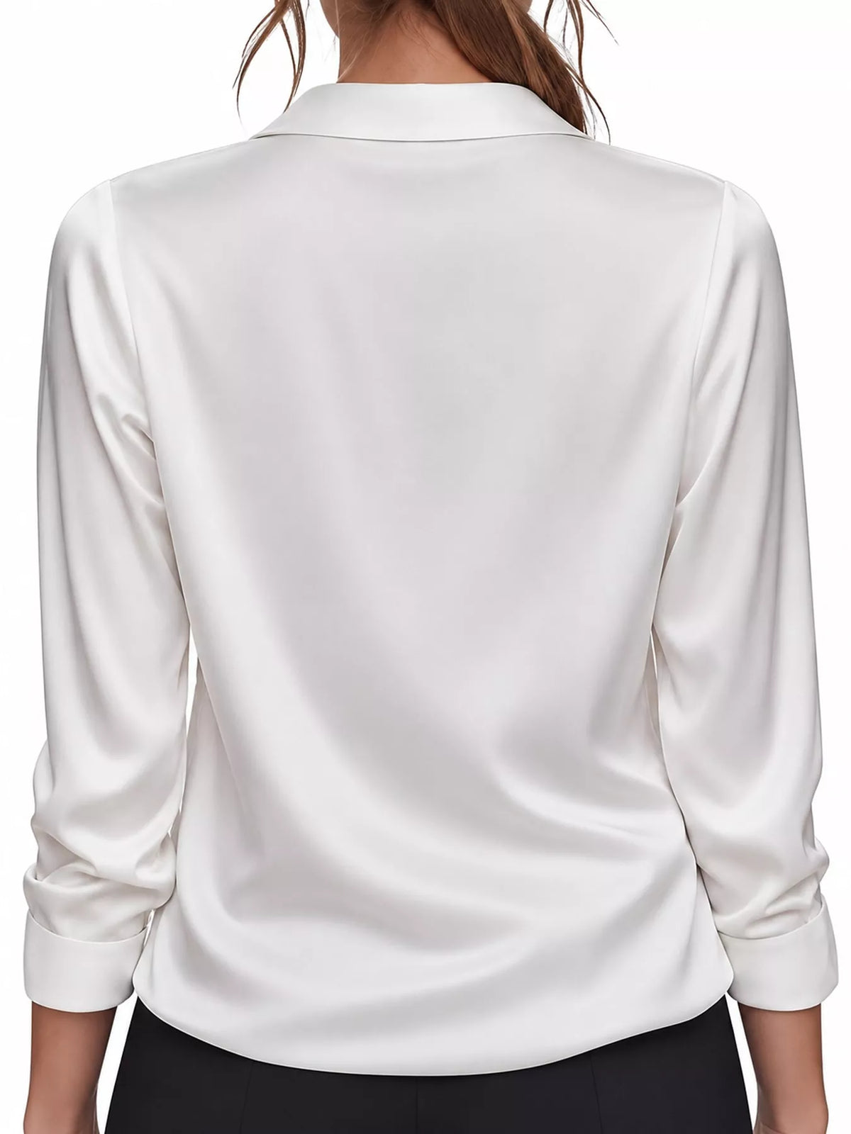 Long-sleeve blouse, back view