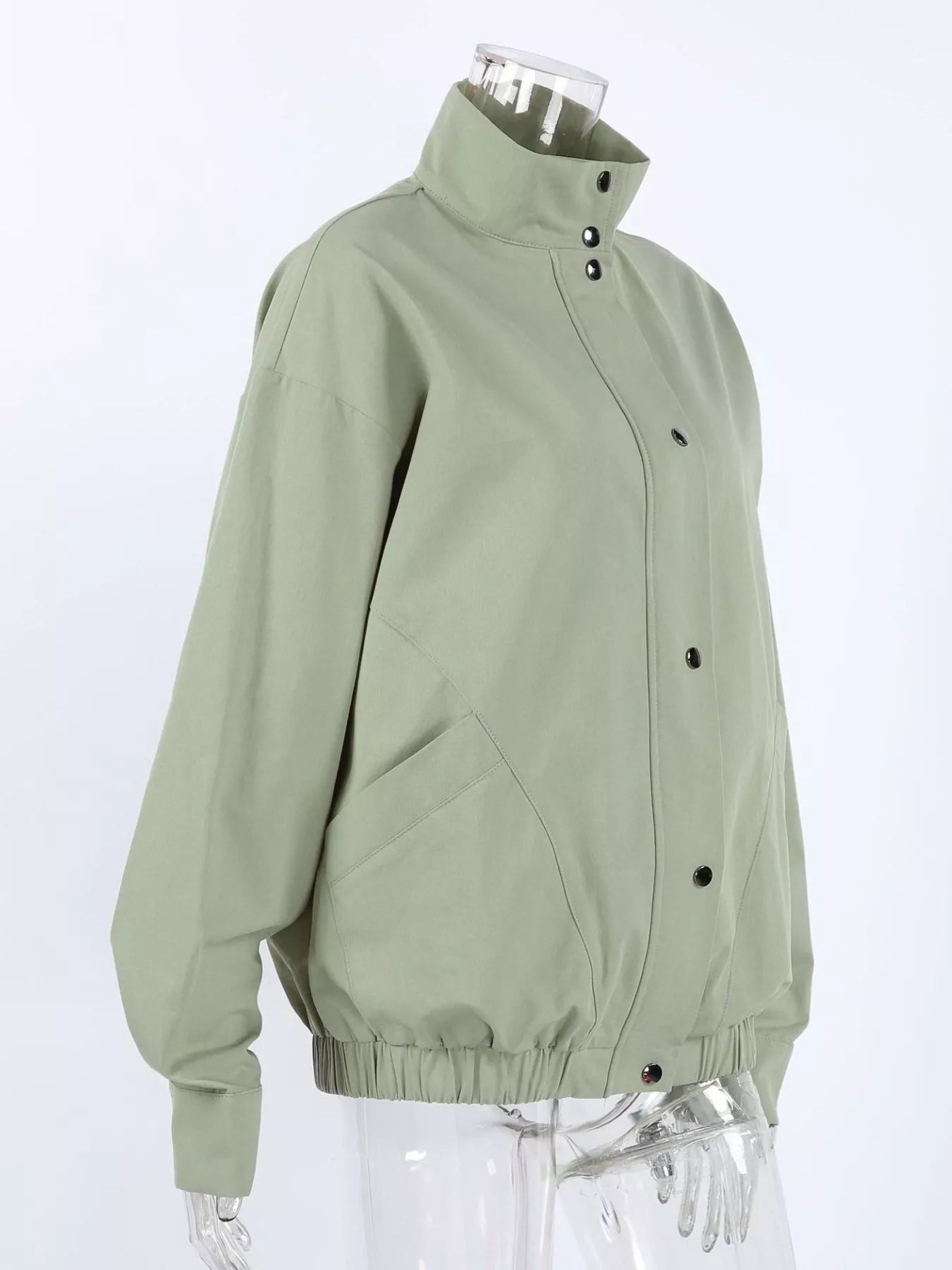 Trendsi Snap Down Dropped Shoulder Jacket -