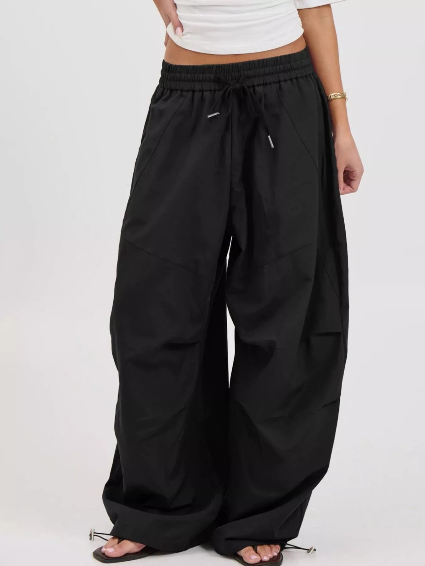 Trendsi Drawstring Wide Leg Pants -