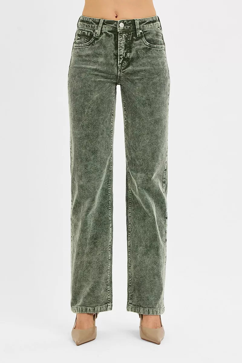 Women's Tummy-Control Mid-Rise Straight-Leg Corduroy Pants — product view 3