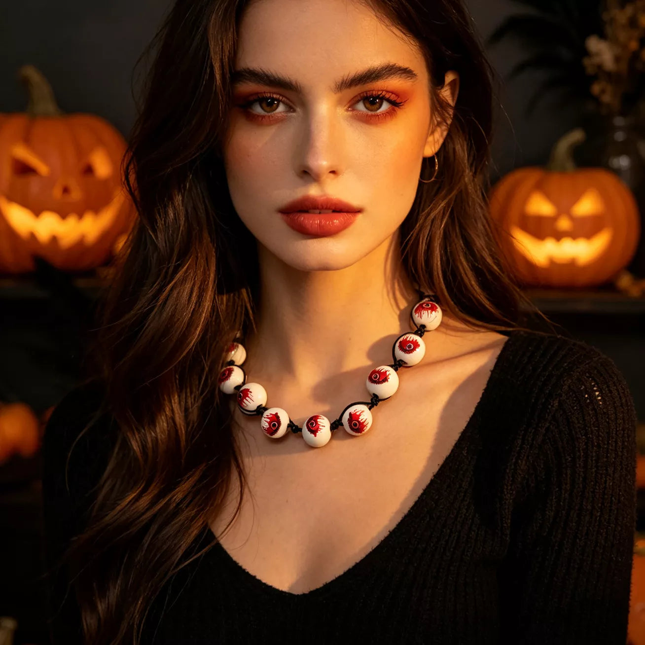 Trendsi Halloween Beaded Choker Necklace -