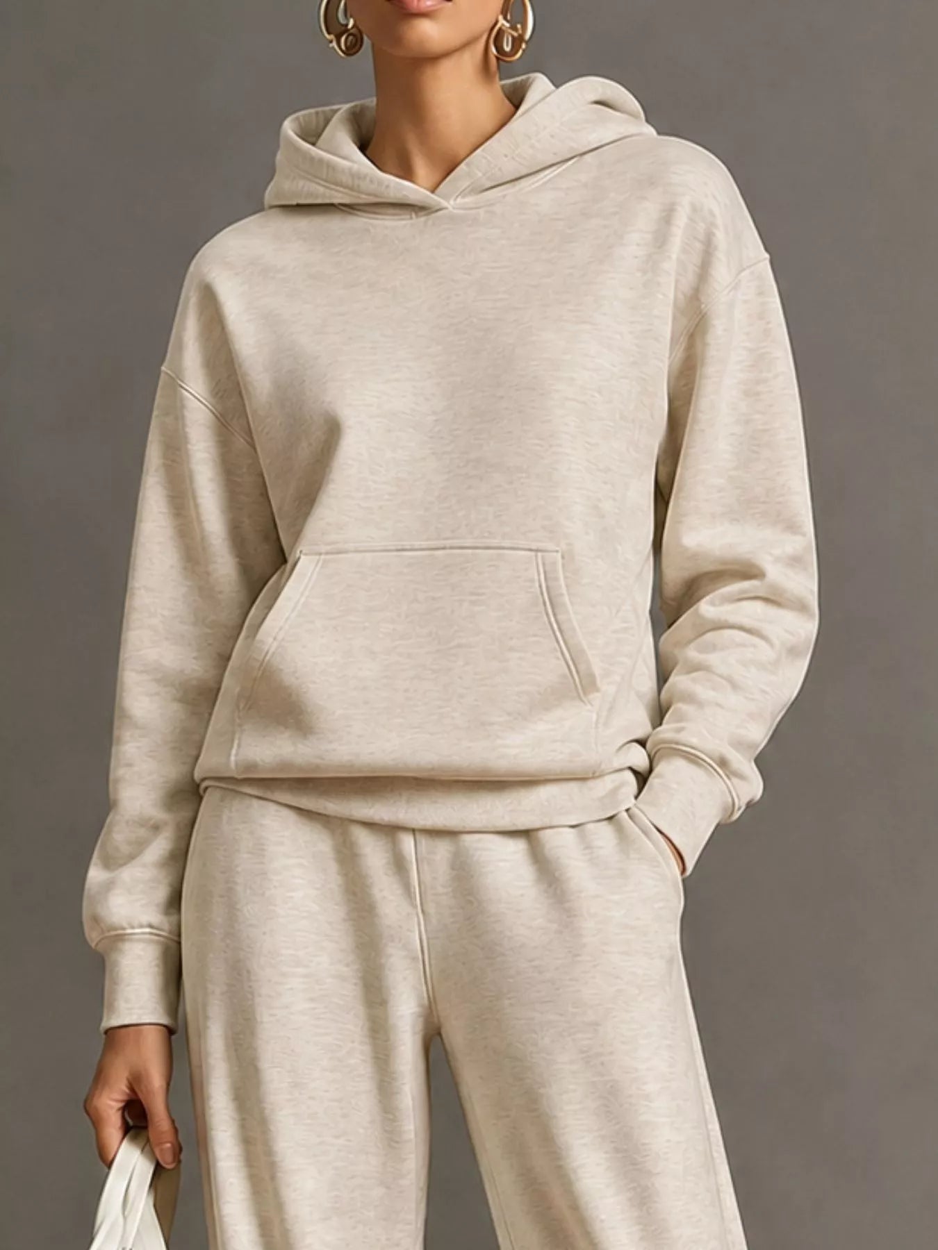 Trendsi Kangaroo Pocket Hoodie and Pants Set -