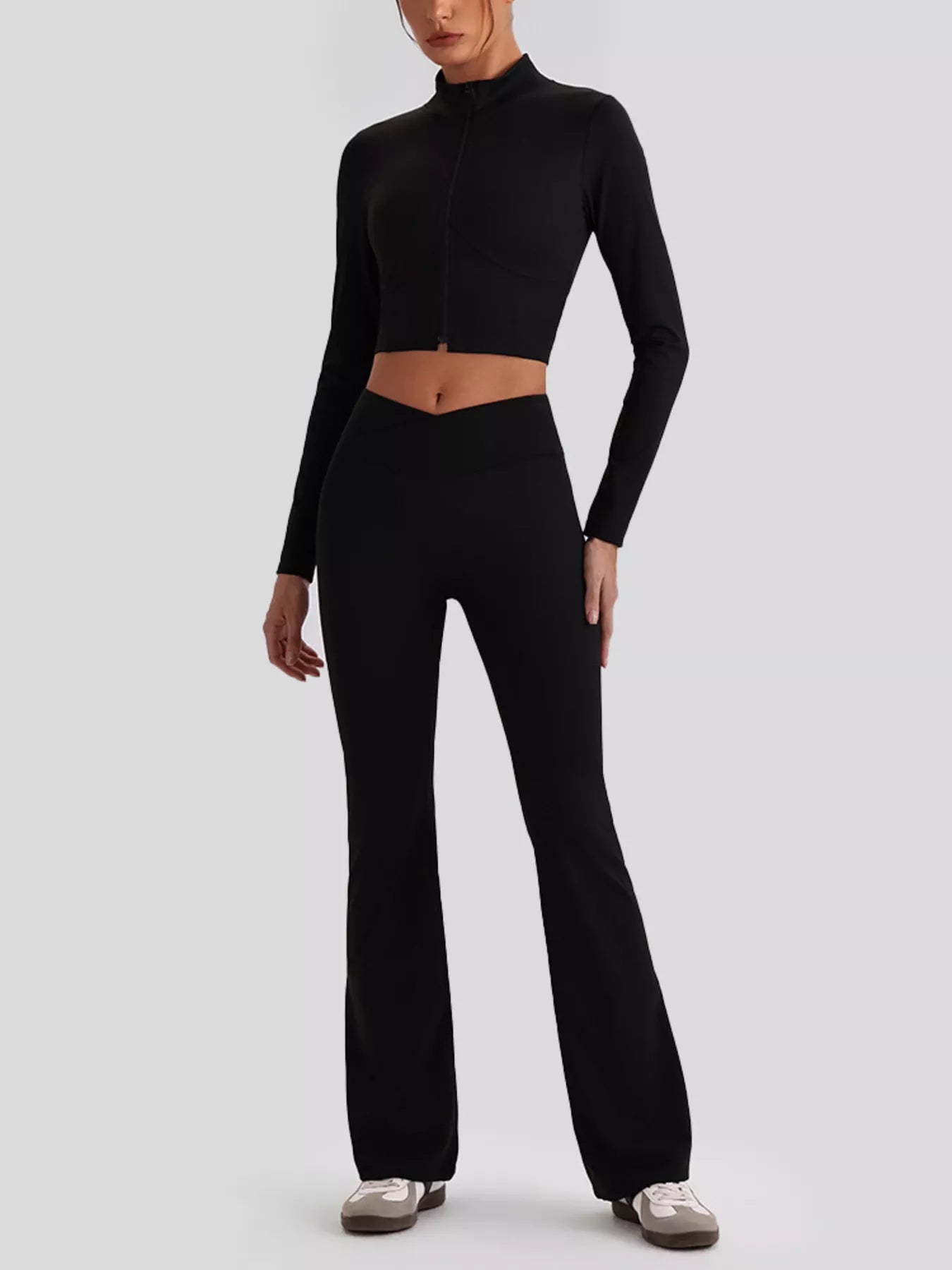 Trendsi Seamless Criss-Cross V-Neck Tank and Leggings Active Set -