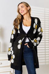 Trendsi Perfee Floral Button Down Longline Cardigan -