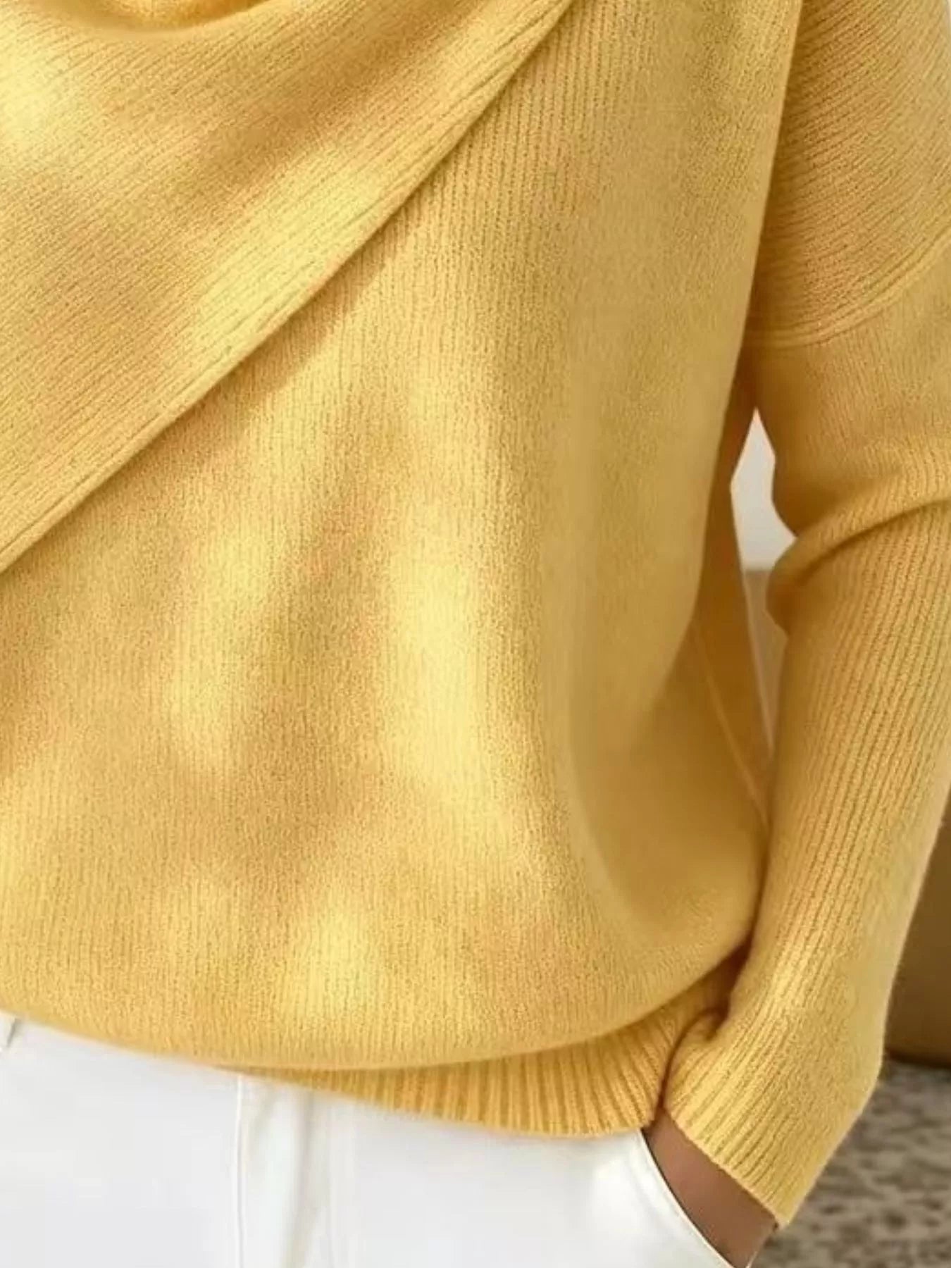 Trendsi Full Size Solid Color Cowl Neck Sweater Plus Size -