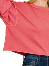Trendsi Zenana Pigment Dye Enzyme Washing Oversized Round-Neck T-Shirt -