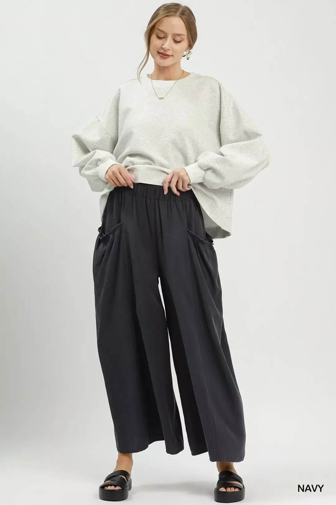 Trendsi Umgee Flowy Wide Leg Pocket Pants -