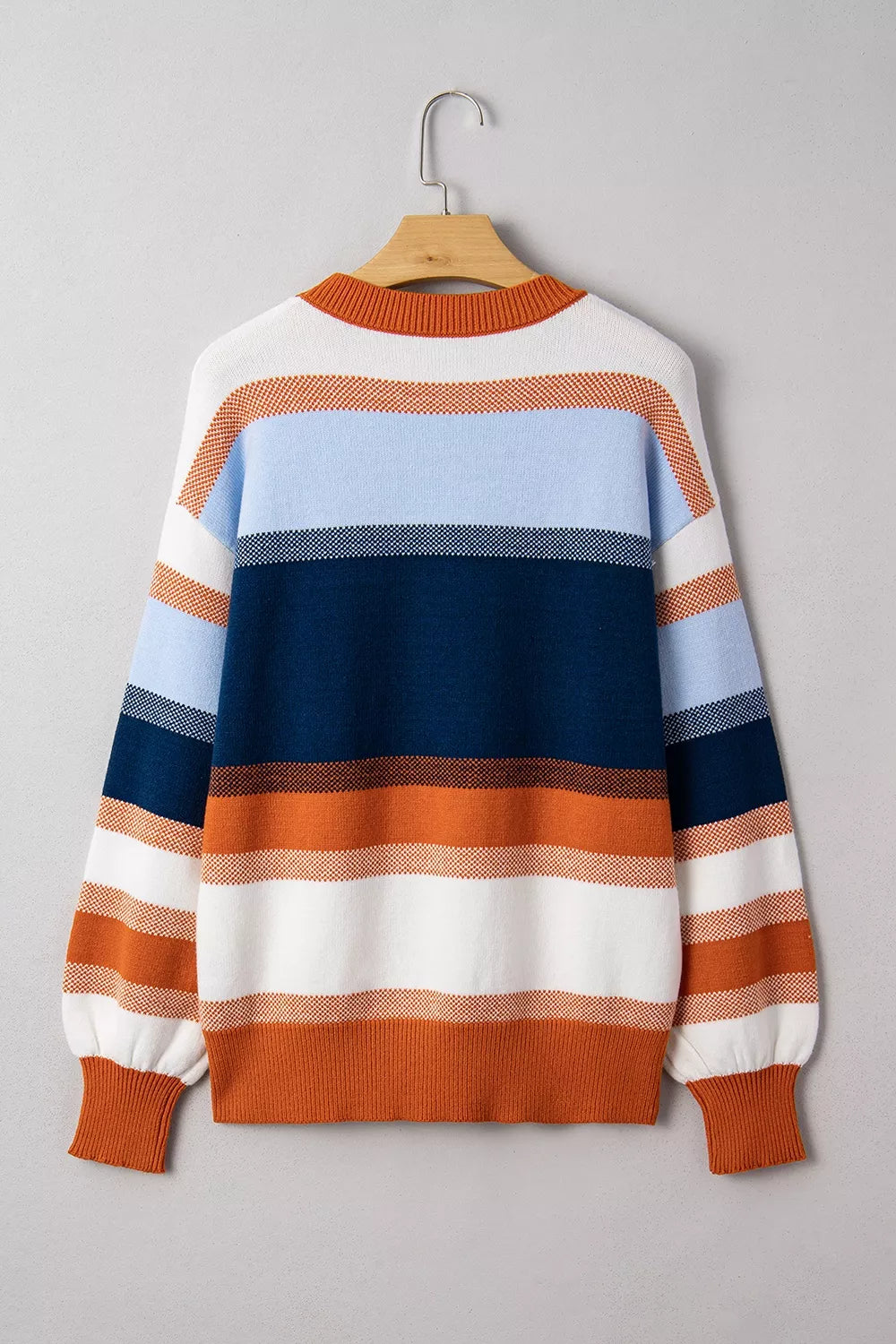 Trendsi Color Block Round Neck Tunic Sweater -