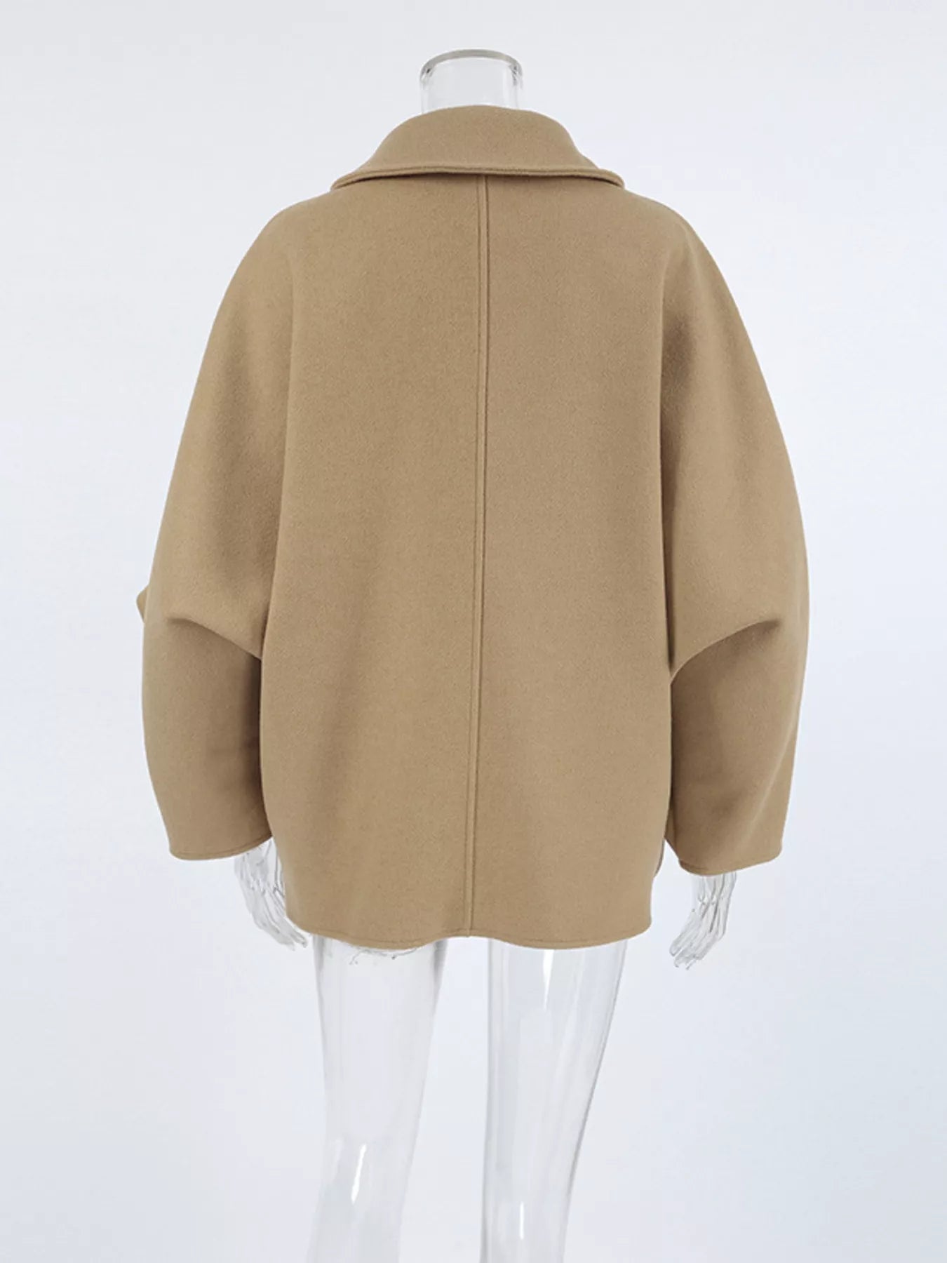 Trendsi Oversized Lapel Collar Button-Down Coat -