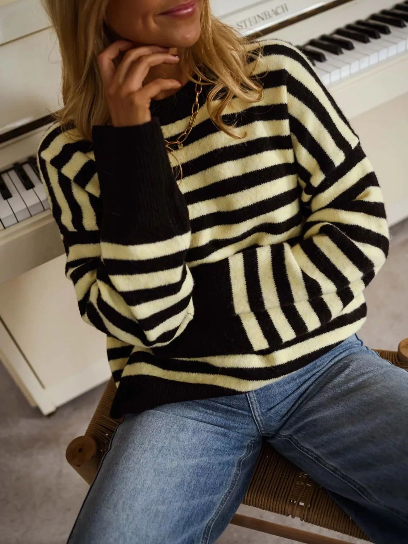 Trendsi Striped Crew Neck Sweater -