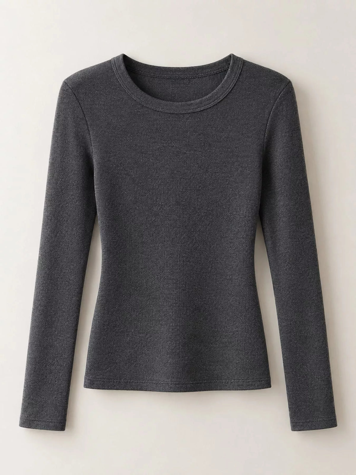 Slim-Fit Long Sleeve Crew Neck T-Shirt — garment front