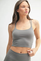 Trendsi MONO B Venice Cloud Light Crisscross Sports Bra -