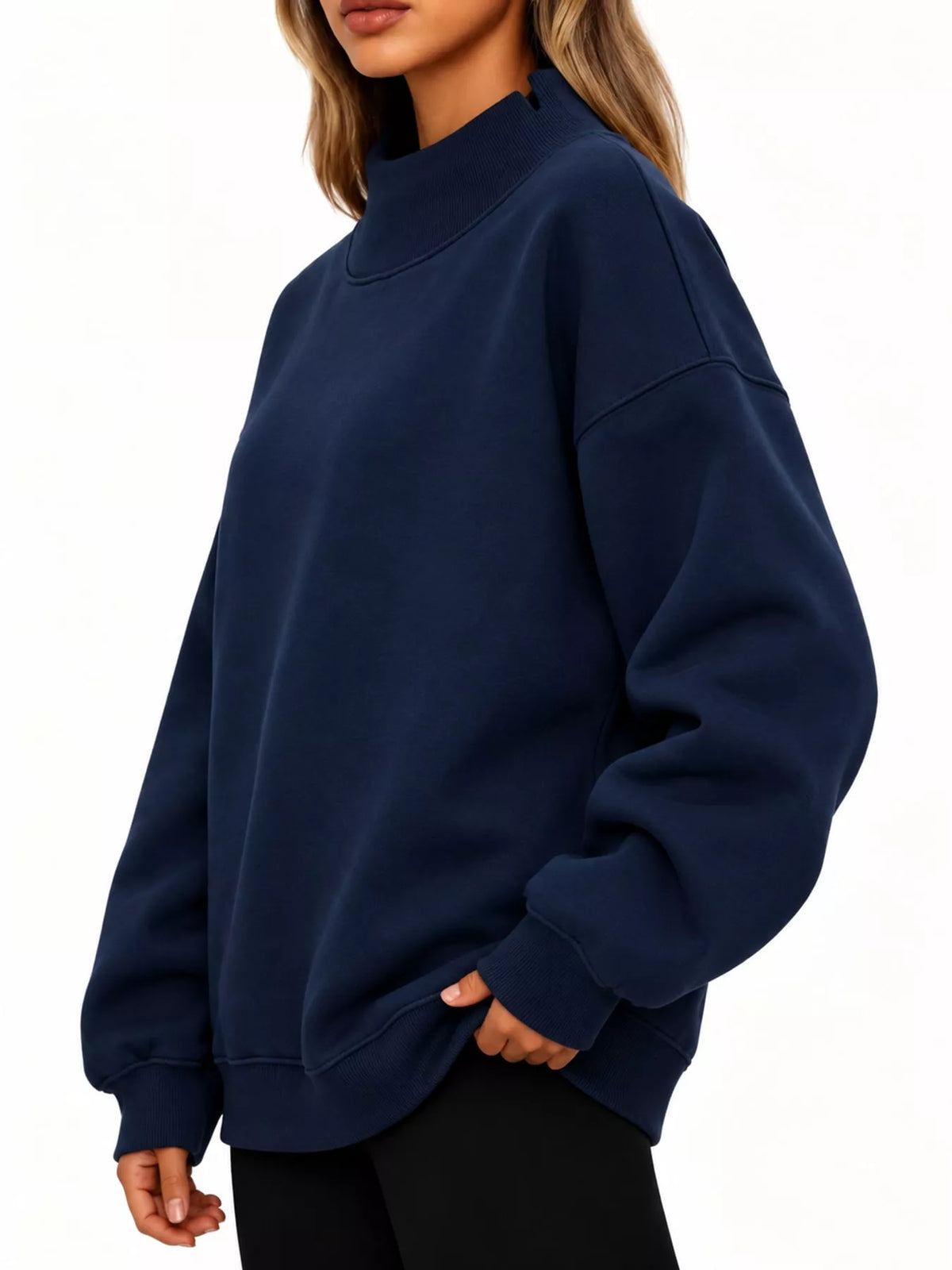 Oversized sweatshirt, navy side