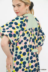 Trendsi Umgee Polka Dot Print Tunic Dress - Dresses