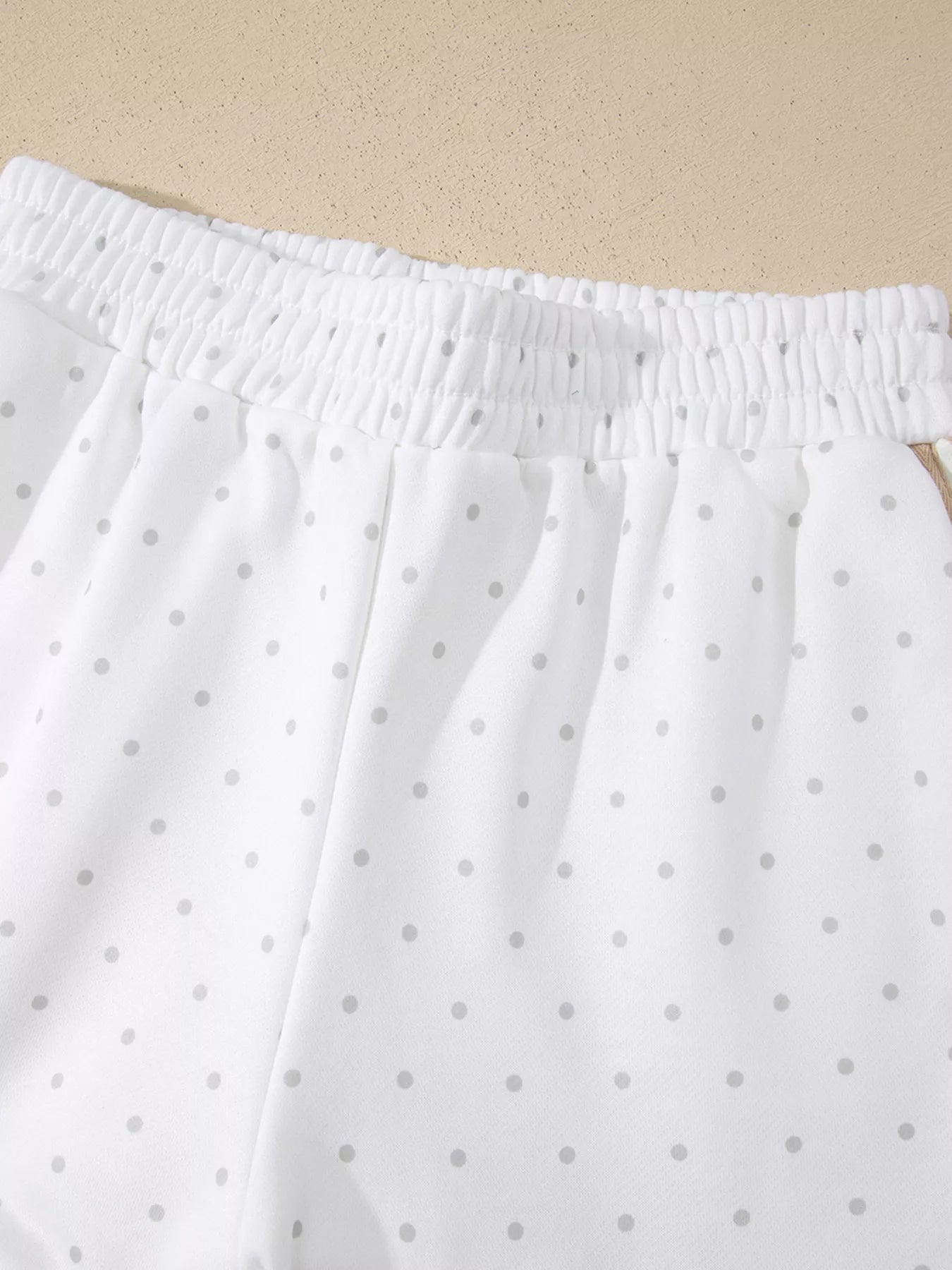 Trendsi Polka Dot Long Sleeve Sweatshirt and Shorts Set -