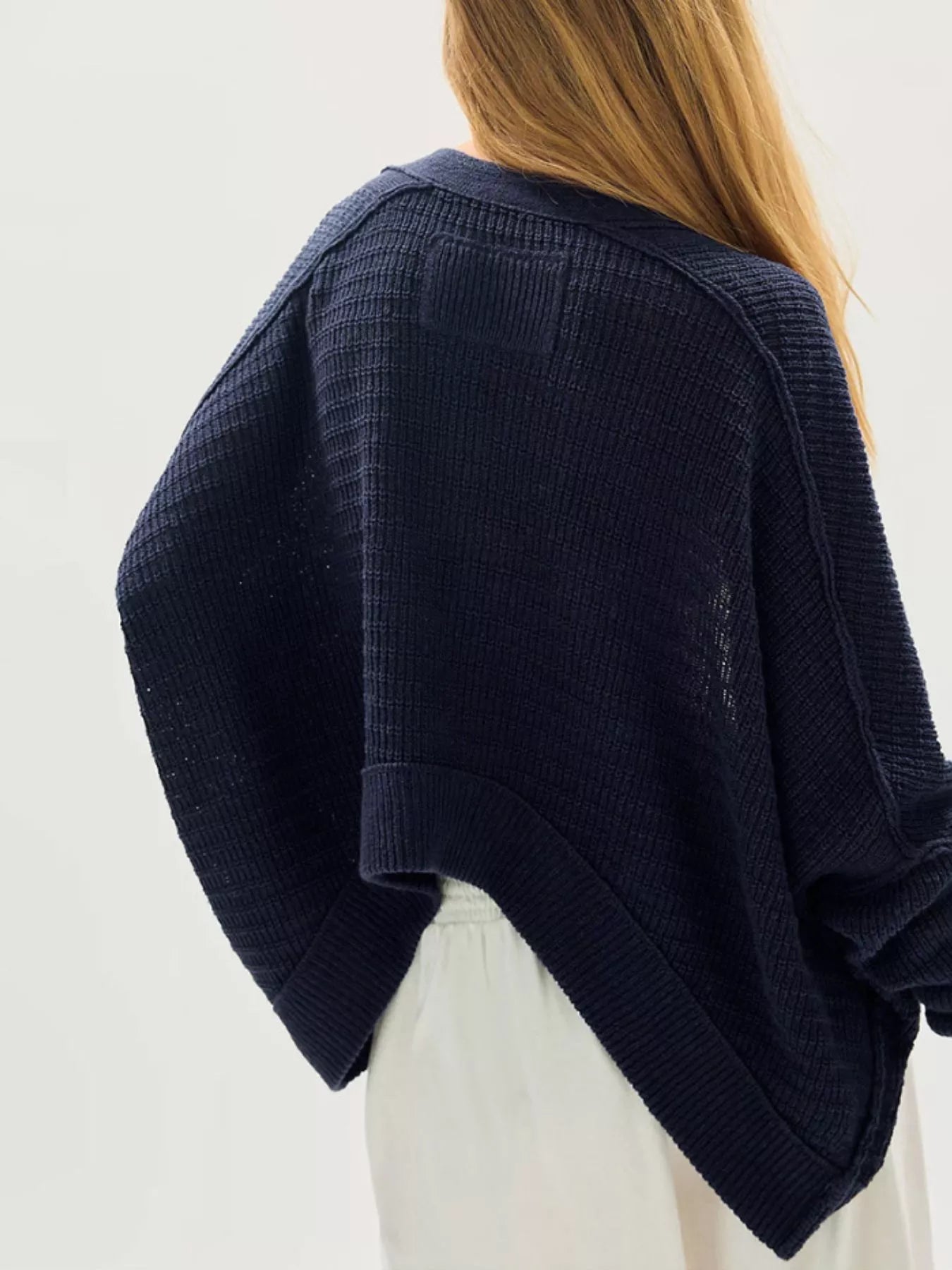Trendsi Open-Front Long Sleeve Knit Cardigan -