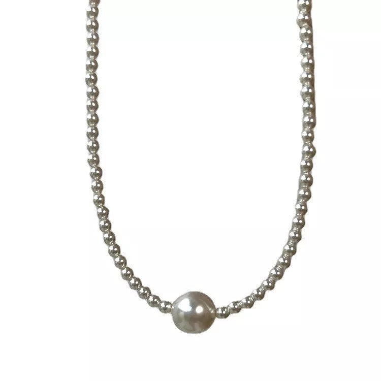 Trendsi Pearl Bead Choker Necklace -