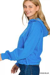 Trendsi Zenana Fleece Pigment Dye Zip Up Hoodie with Pockets -