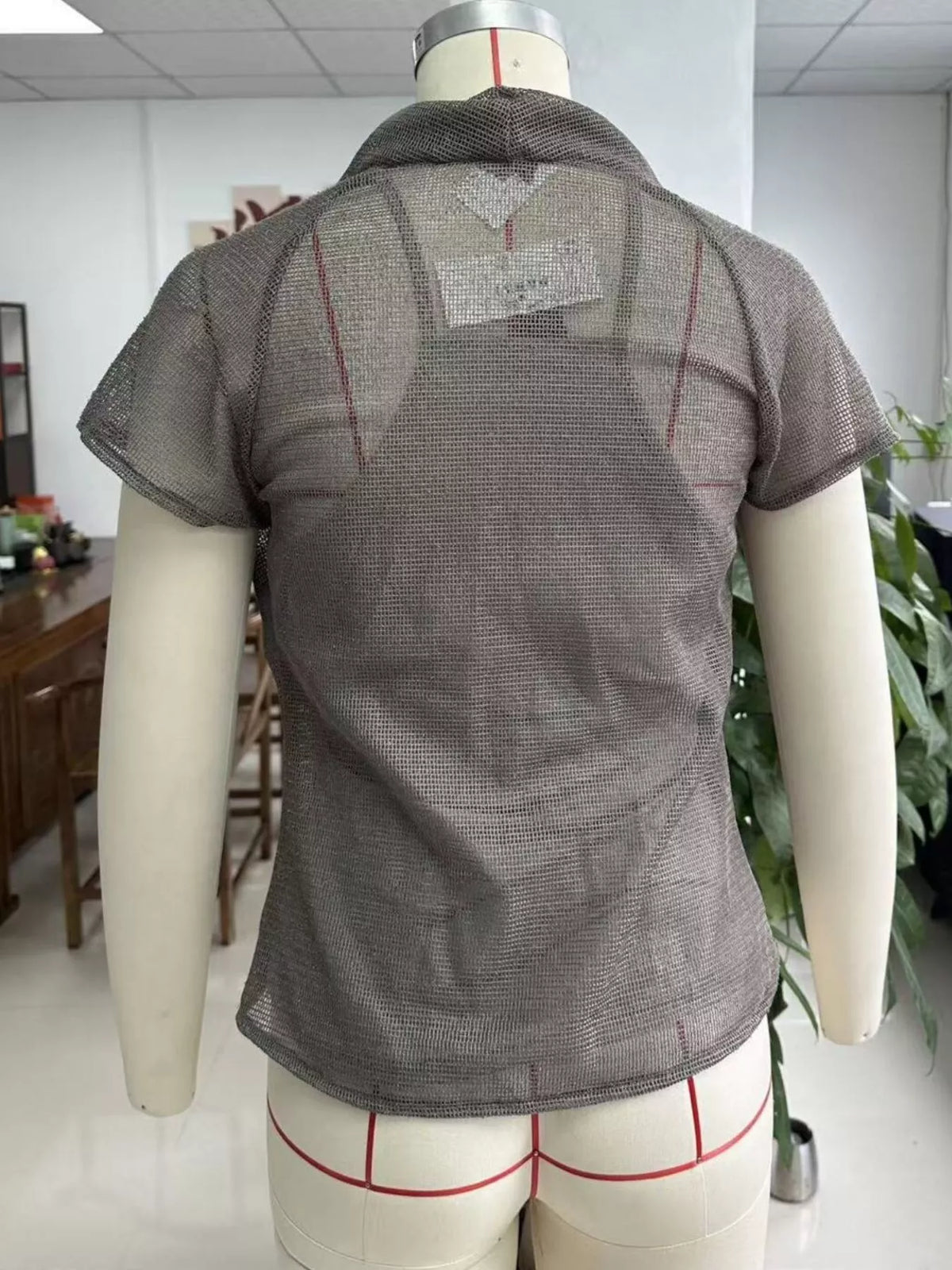 Taupe Scoop Neck Tank and Cowl Neck Cover-Up Set detail view