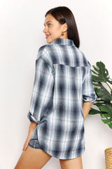 Trendsi Mandy Plaid Dropped Shoulder Shirt -