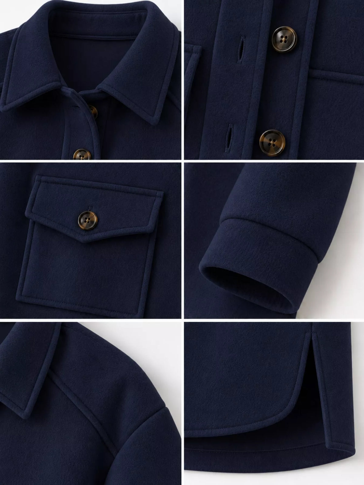 Belted Button-Down Shirt Jacket — garment construction details