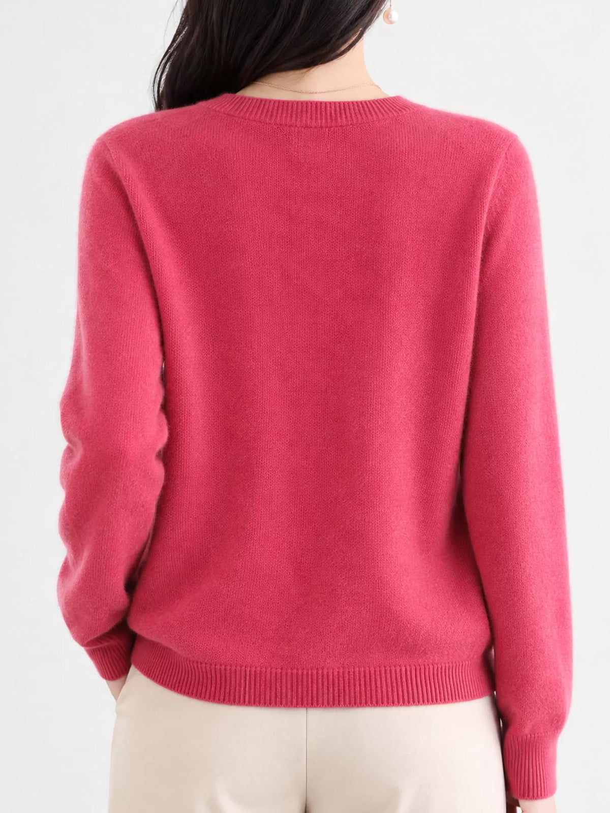 Ribbed cardigan, pink back