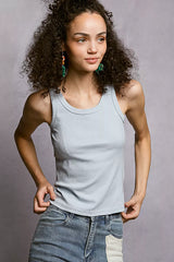 Trendsi POL Round Neck Ribbed Tank -